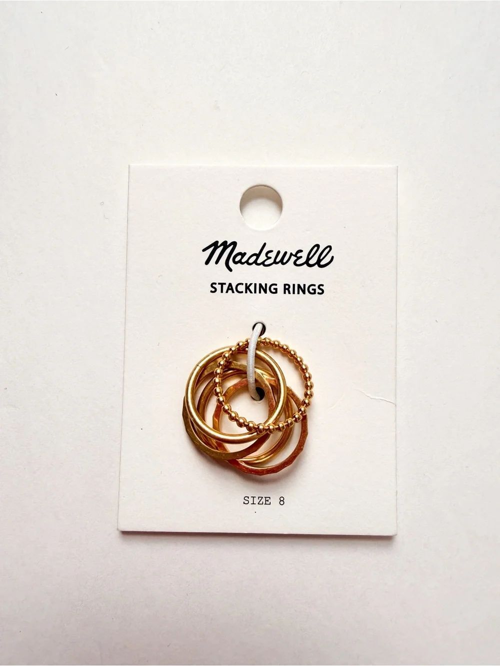 NWT Madewell Gold Stacking Rings - Size 8
